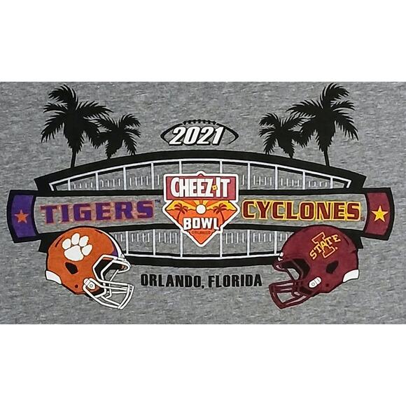 Gildan Softstyle Clemson Iowa State Cheez It Bowl T-Shirt Men's 2XL Gray - Picture 1 of 7
